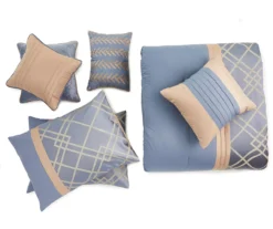 Broyhill Corinth Denim Geo 8-Piece Comforter Set -Home Improvement Sale 810459761 1