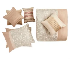 Broyhill Deline Hatched Tan 8-Piece Comforter Set -Home Improvement Sale 810459766 1 1