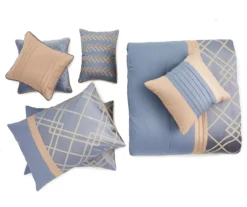 Broyhill Corinth Denim Geo 8-Piece Comforter Set -Home Improvement Sale 810461374 1 1