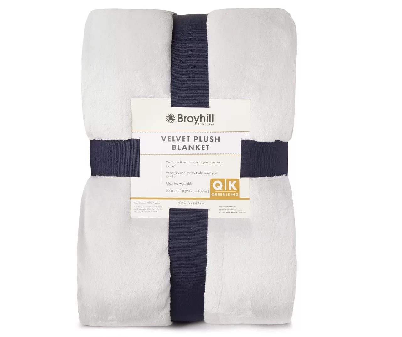 Broyhill Gray Velvet Plush Blanket 4 Broyhill Gray Velvet Plush Blanket - Image 2