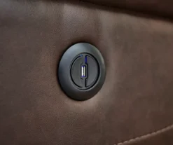 Wellsley Leather Power Reclining Console Loveseat -Home Improvement Sale 810469258 810469259 2 2