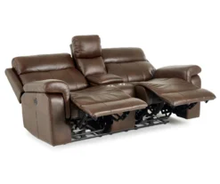 Wellsley Leather Power Reclining Console Loveseat -Home Improvement Sale 810469259 1