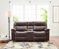 Wellsley Leather Power Reclining Console Loveseat -Home Improvement Sale 810469259 111