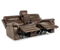 Wellsley Leather Power Reclining Console Loveseat -Home Improvement Sale 810469259 2 1