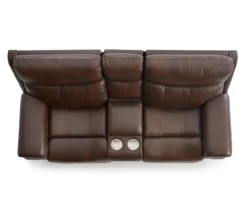 Wellsley Leather Power Reclining Console Loveseat -Home Improvement Sale 810469259 7