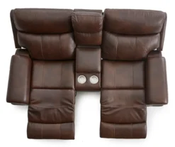 Wellsley Leather Power Reclining Console Loveseat -Home Improvement Sale 810469259 8