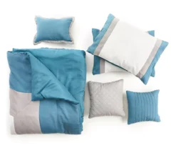 Vittorio Teal & Gray Comforter Set 16 Vittorio Teal & Gray Comforter Set -Home Improvement Sale 810485246 810485247 4