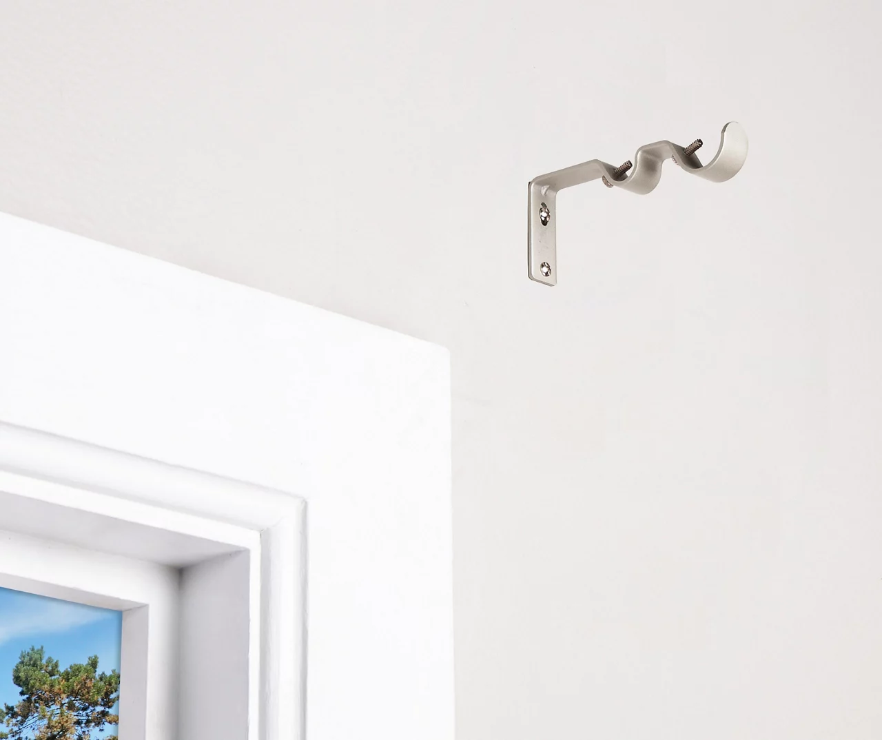 Brushed Nickel Adjustable Double Curtain Rod Brackets, 2-Pack 5 Brushed Nickel Adjustable Double Curtain Rod Brackets, 2-Pack - Image 3