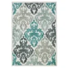 Broyhill Eastlake Teal & Gray Damask Outdoor Area Rug 1 Broyhill Eastlake Teal & Gray Damask Outdoor Area Rug -Home Improvement Sale 810497108 810497109 810497110 1