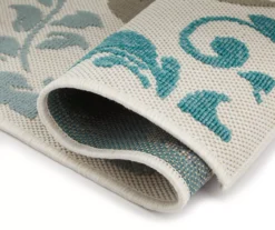 Broyhill Eastlake Teal & Gray Damask Outdoor Area Rug -Home Improvement Sale 810497108 810497109 810497110 3 1