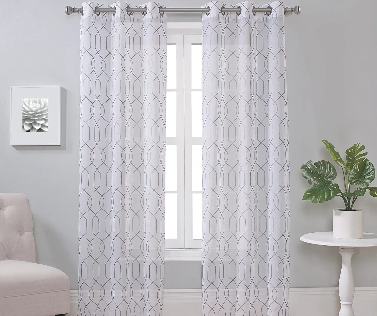 Broyhill Geo Sheer Grommet Curtain Panel Pair 3 Broyhill Geo Sheer Grommet Curtain Panel Pair - Image 2