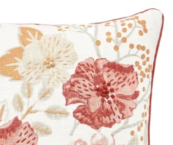 Rust Floral Throw Pillow -Home Improvement Sale 810515803 3