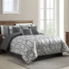 Broyhill Aslan Charcoal & Silver Jacquard 8-Piece Comforter Set -Home Improvement Sale 810515914