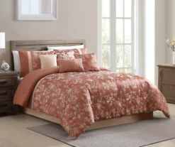 Broyhill Kirkwale Rust Floral Jacquard 8-Piece Comforter Set -Home Improvement Sale 810515916