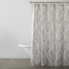 White & Brown Floral Wave Fabric Shower Curtain -Home Improvement Sale 810528299