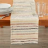 Beige & Multicolor Stitched Stripe Table Runner 2 Beige & Multicolor Stitched Stripe Table Runner -Home Improvement Sale 810530288