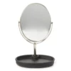 Matte Black Rubberized Oval Tray Mirror -Home Improvement Sale 810530734