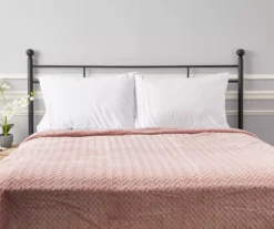 Sepia Rose Zigzag-Embossed Velvet Queen Blanket -Home Improvement Sale 810531011 810617574 4