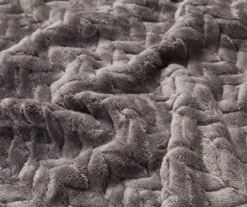 Atmosphere Gray Zigzag-Embossed Velvet King Blanket -Home Improvement Sale 810531014 2