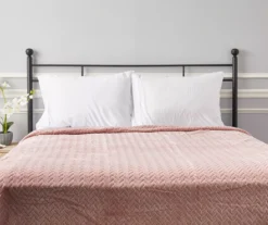 Sepia Rose Zigzag-Embossed Velvet King Blanket -Home Improvement Sale 810531015 810617577 5