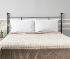 Tan Jacquard Supreme Velvet King Blanket -Home Improvement Sale 810531017 810617578 5