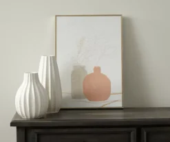 Pink & Gray Potted Plants Framed Canvas -Home Improvement Sale 810540305 2