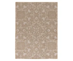 Broyhill Sandpointe Tan & Ecru Damask Outdoor Area Rug -Home Improvement Sale 810546500 810546501 810546502 1 1