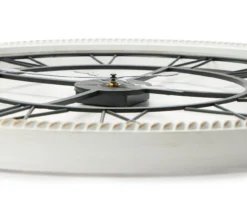 Rustic White Roman Numeral Round Wall Clock -Home Improvement Sale 810548702 1