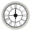 Rustic White Roman Numeral Round Wall Clock -Home Improvement Sale 810548702