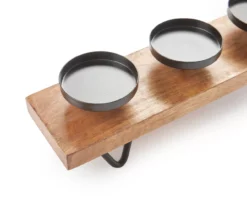 Wood & Metal 5-Tier Pillar Candle Holder -Home Improvement Sale 810548907 2