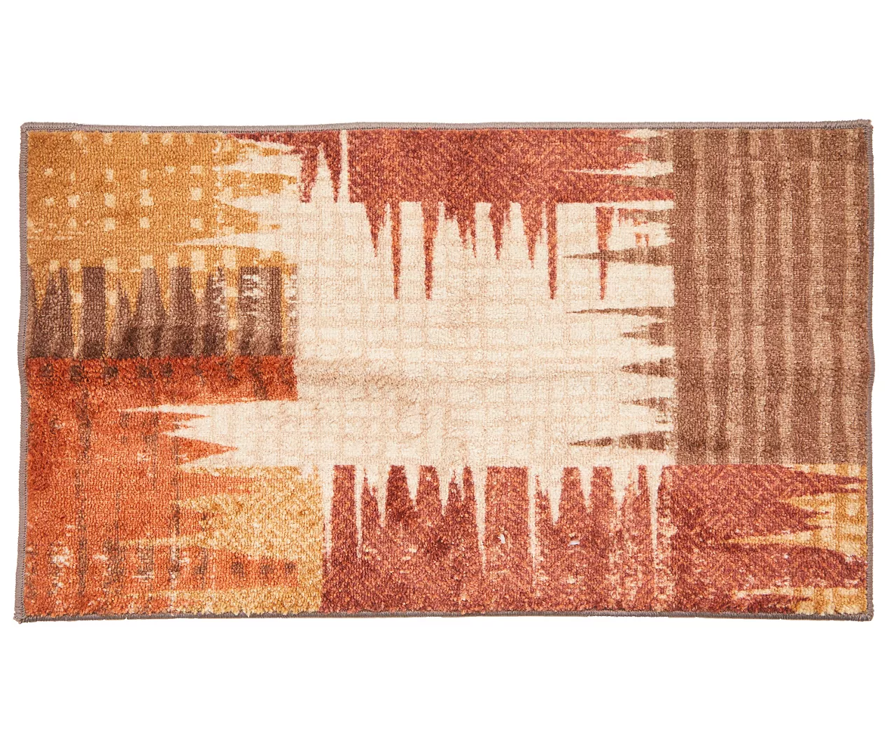 Broyhill Brown & Red Abstract Patchwork Accent Rug 3 Broyhill Brown & Red Abstract Patchwork Accent Rug