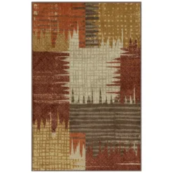 Broyhill Brown & Red Abstract Patchwork Accent Rug 28 Broyhill Brown & Red Abstract Patchwork Accent Rug -Home Improvement Sale 810557651 1