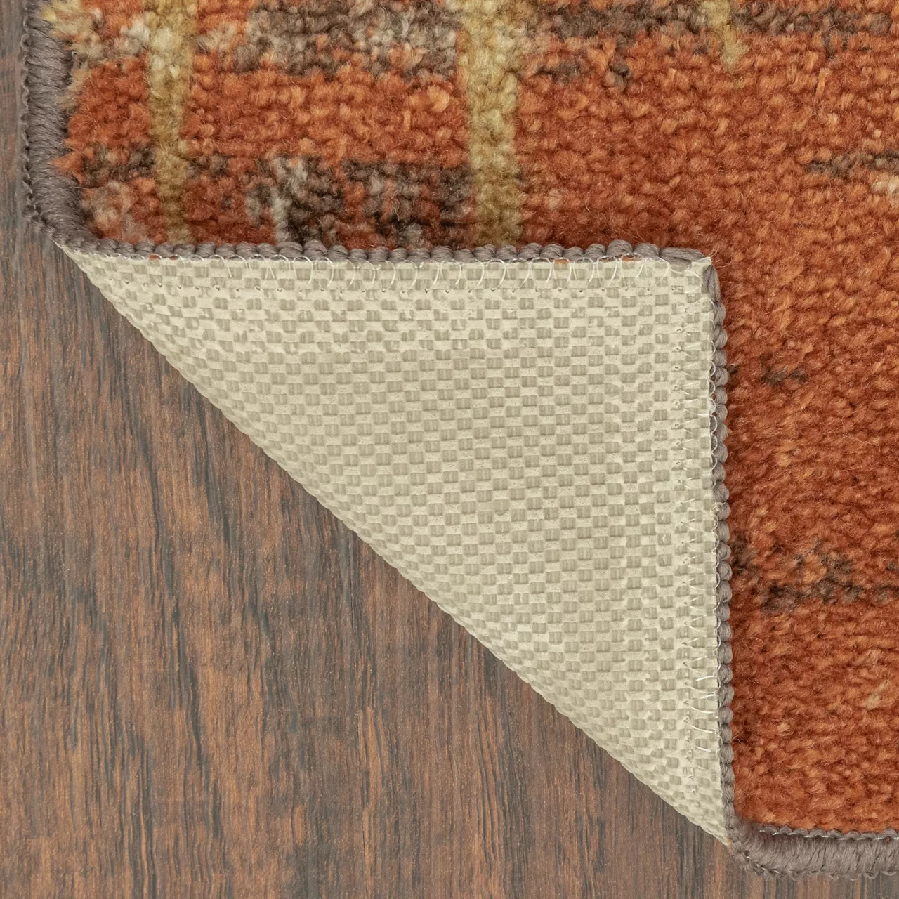 Broyhill Brown & Red Abstract Patchwork Accent Rug 14 Broyhill Brown & Red Abstract Patchwork Accent Rug - Image 12