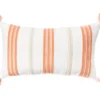 White & Orange Embroidered Stripe Tassel-Accent Throw Pillow -Home Improvement Sale 810557804