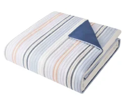 Broyhil Blue & Coral Stripe Comforter Set -Home Improvement Sale 810558692 3