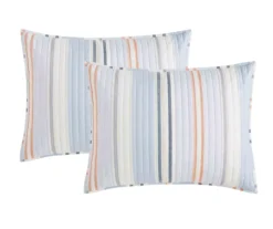 Broyhil Blue & Coral Stripe Comforter Set -Home Improvement Sale 810558692 4