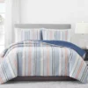 Broyhil Blue & Coral Stripe Comforter Set -Home Improvement Sale 810558693 1 1