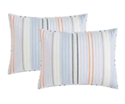 Broyhil Blue & Coral Stripe Comforter Set -Home Improvement Sale 810558693 4 1