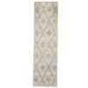 London Light Gray Diamond Lattice Shag Runner Rug, (2' X 7')