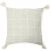 Sage Green & White Windowpane Grid Tassel-Accent Square Throw Pillow -Home Improvement Sale 810565722