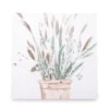White & Green Embellished Cattail Wrapped Canvas 2 White & Green Embellished Cattail Wrapped Canvas -Home Improvement Sale 810567733