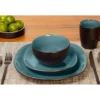 Teal & Black Reactive 16-Piece Stoneware Dinnerware Set 2 Teal & Black Reactive 16-Piece Stoneware Dinnerware Set -Home Improvement Sale 810570677 1