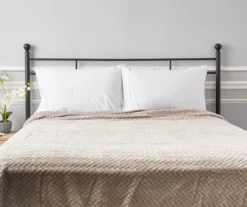 Tan Chevron Embossed Velvet Queen Blanket -Home Improvement Sale 810573799 810573801 4