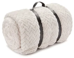 Whisper White Zigzag-Embossed Velvet King Blanket