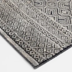 Colin Dark Blue & Whitecap Geometric Area Rug, (8' X 10') -Home Improvement Sale 810586497 810586493 810586501 3 1