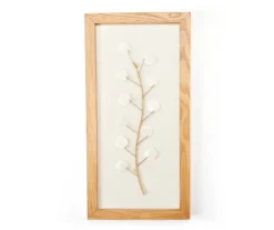 New Beginnings White Capiz Botanical Framed Wall Art