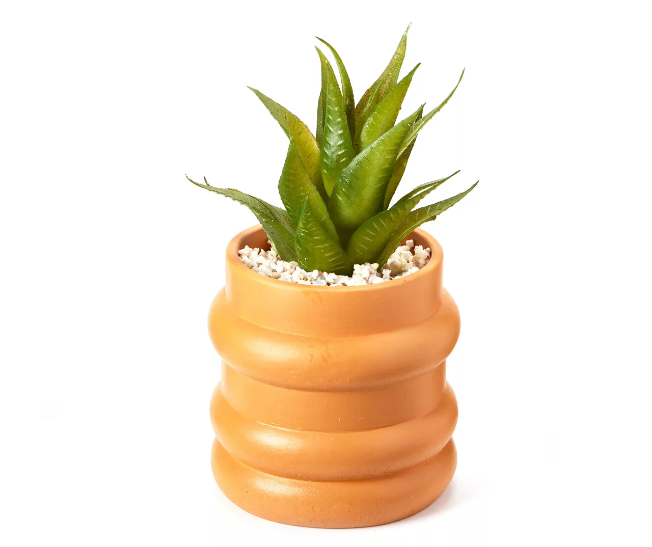 Wild Sedona Artificial Succulent In Orange Ribbed Cement Pot 3 Wild Sedona Artificial Succulent In Orange Ribbed Cement Pot