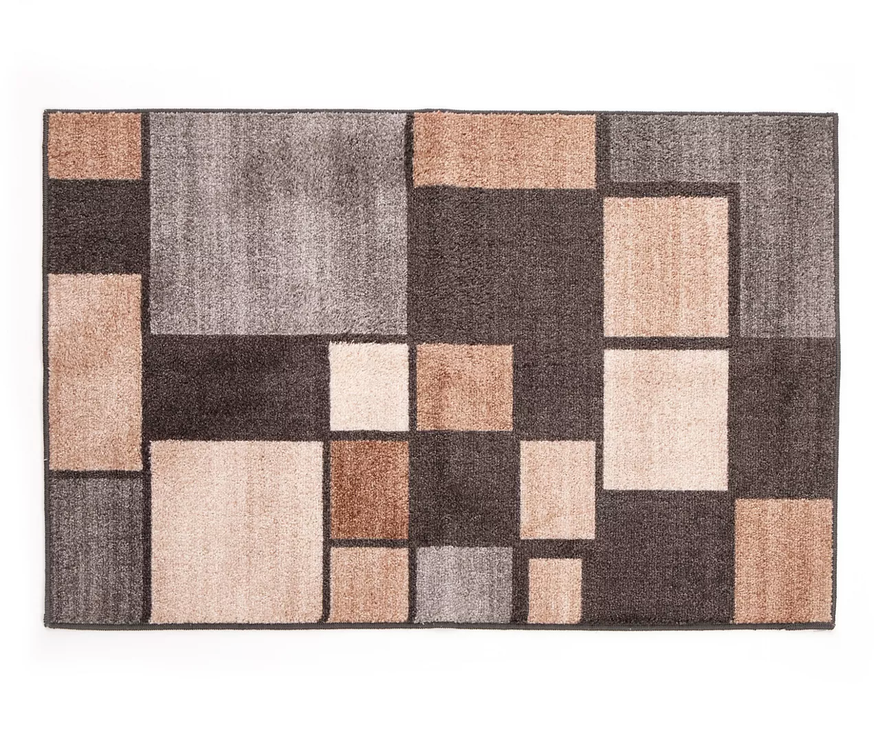 Broyhill Gray & Taupe Color Block Accent Rug 4 Broyhill Gray & Taupe Color Block Accent Rug - Image 2