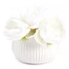 White Artificial Peony Arrangement In White Ridged Ceramic Pot -Home Improvement Sale 810603806 A0
