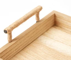 Light Brown Wood Tray With Metal Handles -Home Improvement Sale 810603807 A8 2